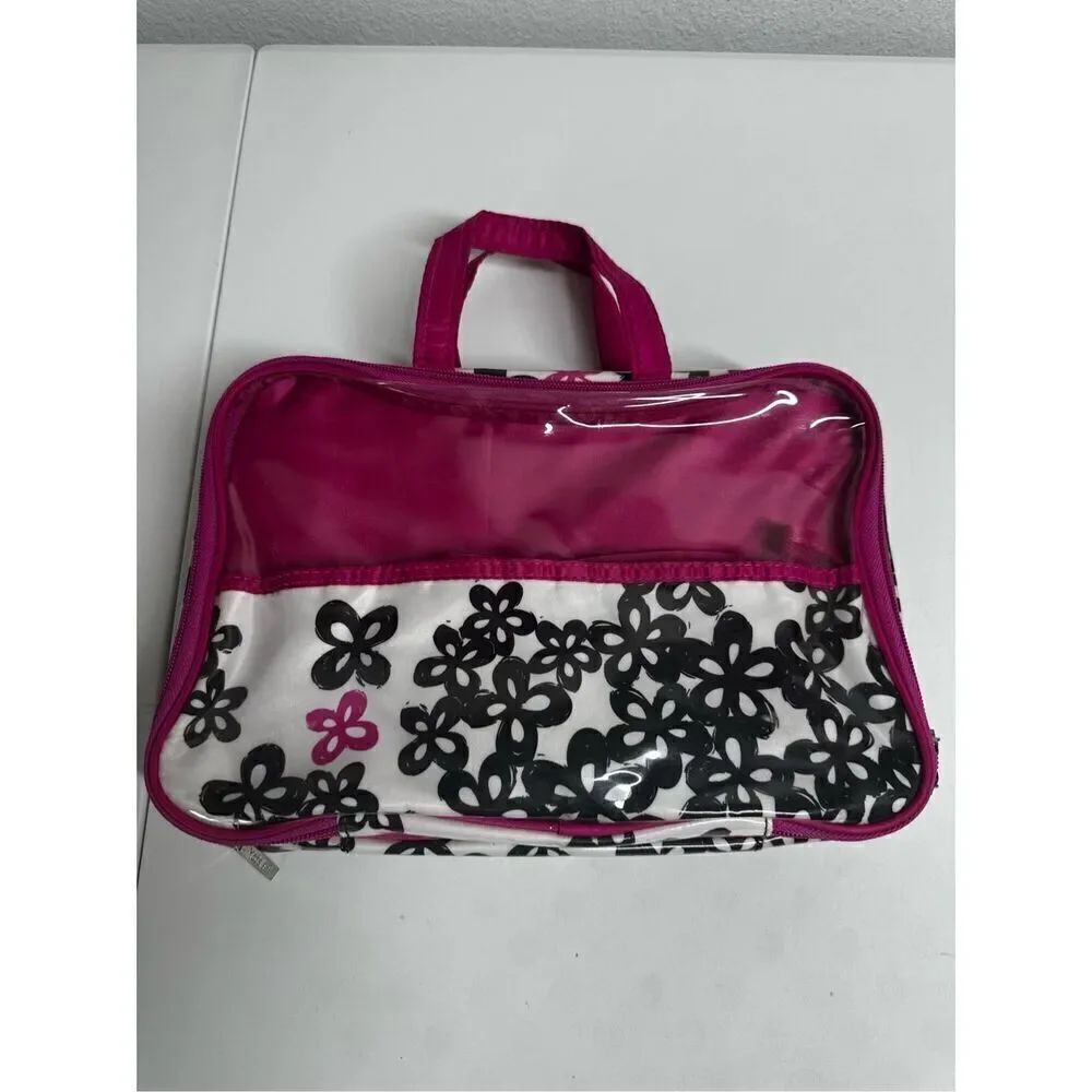 Modella Makeup Toiletry Case Pink Black Travel Case Organizer